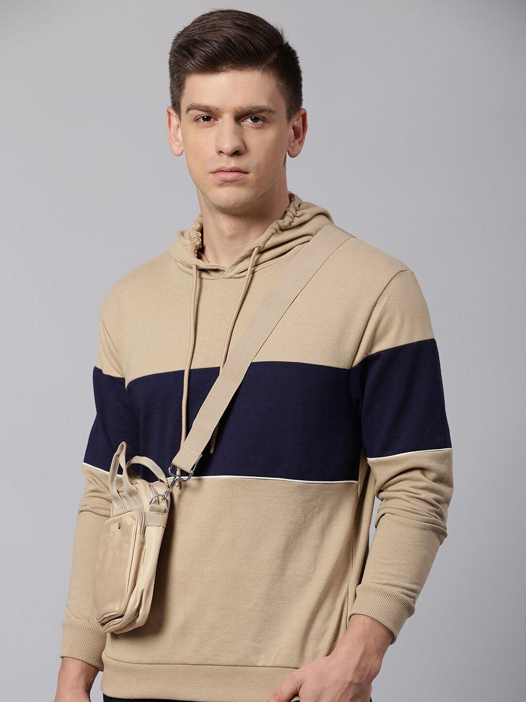 dennis lingo men colourblocked hooded sweatshirt