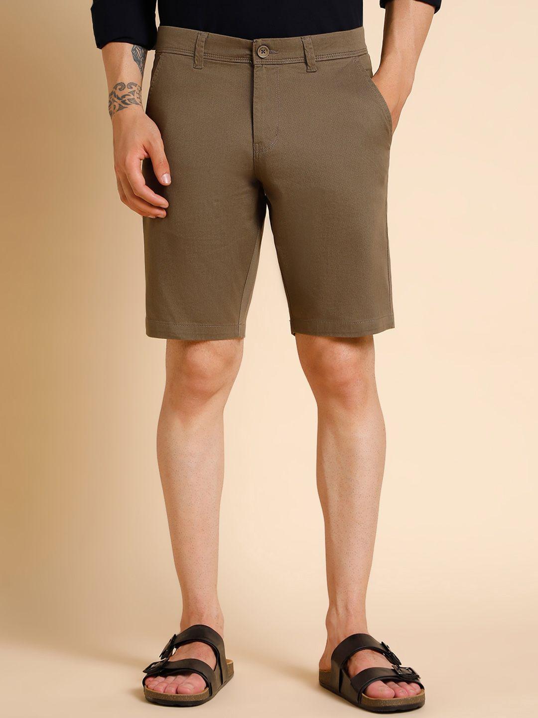 dennis lingo men slim fit pure cotton shorts