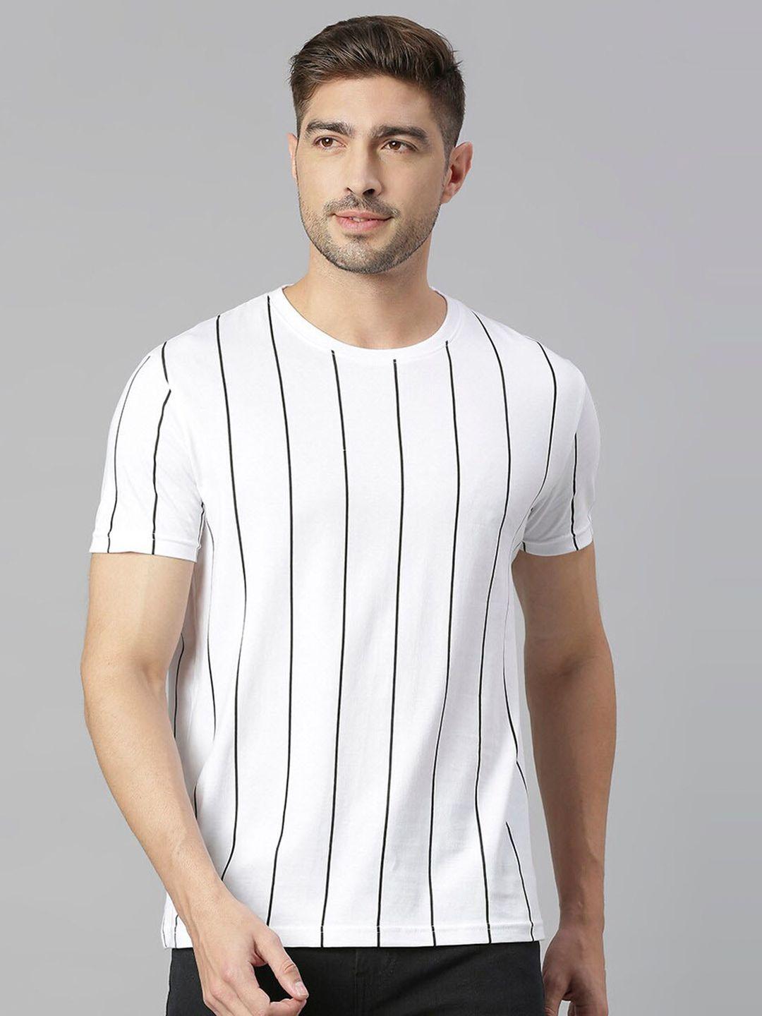 dennis lingo men striped monochrome pure cotton t-shirt