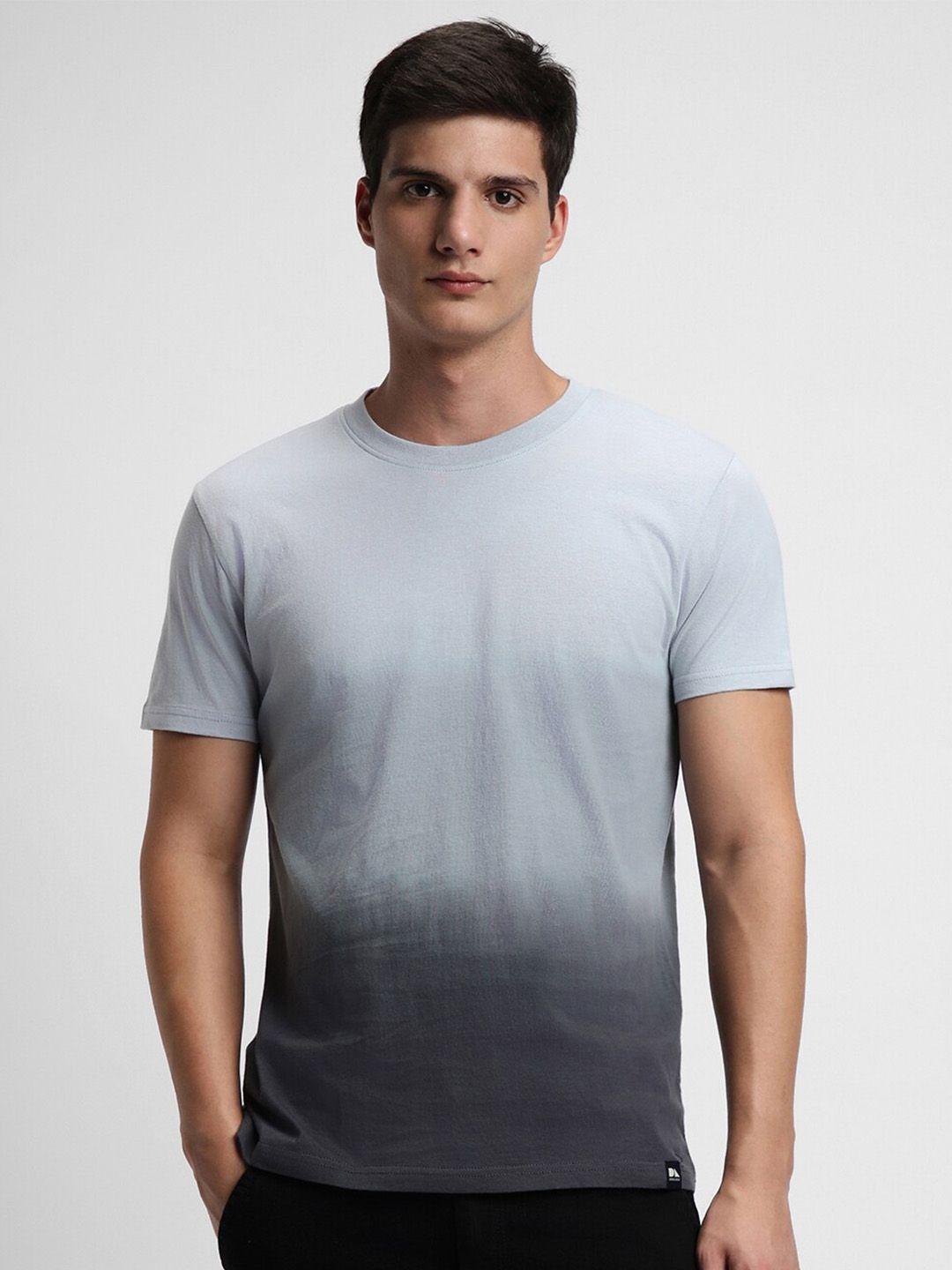 dennis lingo ombre slim fit round neck pure cotton t-shirt