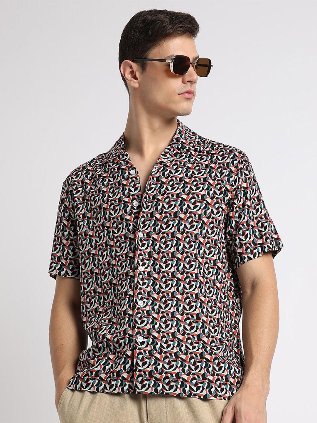 dennis lingo relaxed floral printed casual shirt