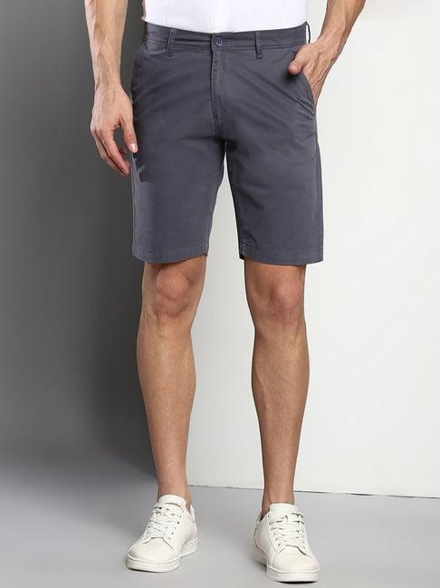 dennis lingo steel grey  slim fit shorts