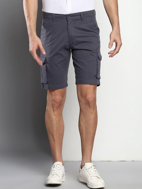 dennis lingo steel grey  slim fit shorts