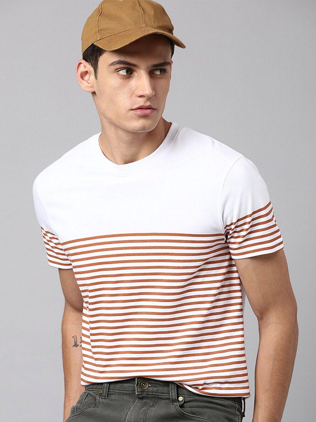 dennis lingo striped round neck pure cotton t-shirt
