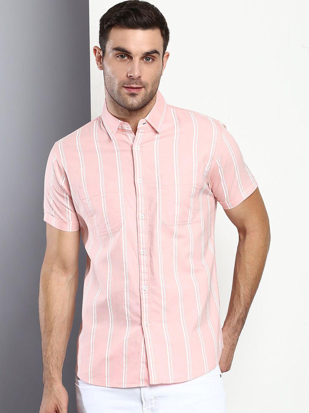 dennis lingo striped standard slim fit cotton casual shirt