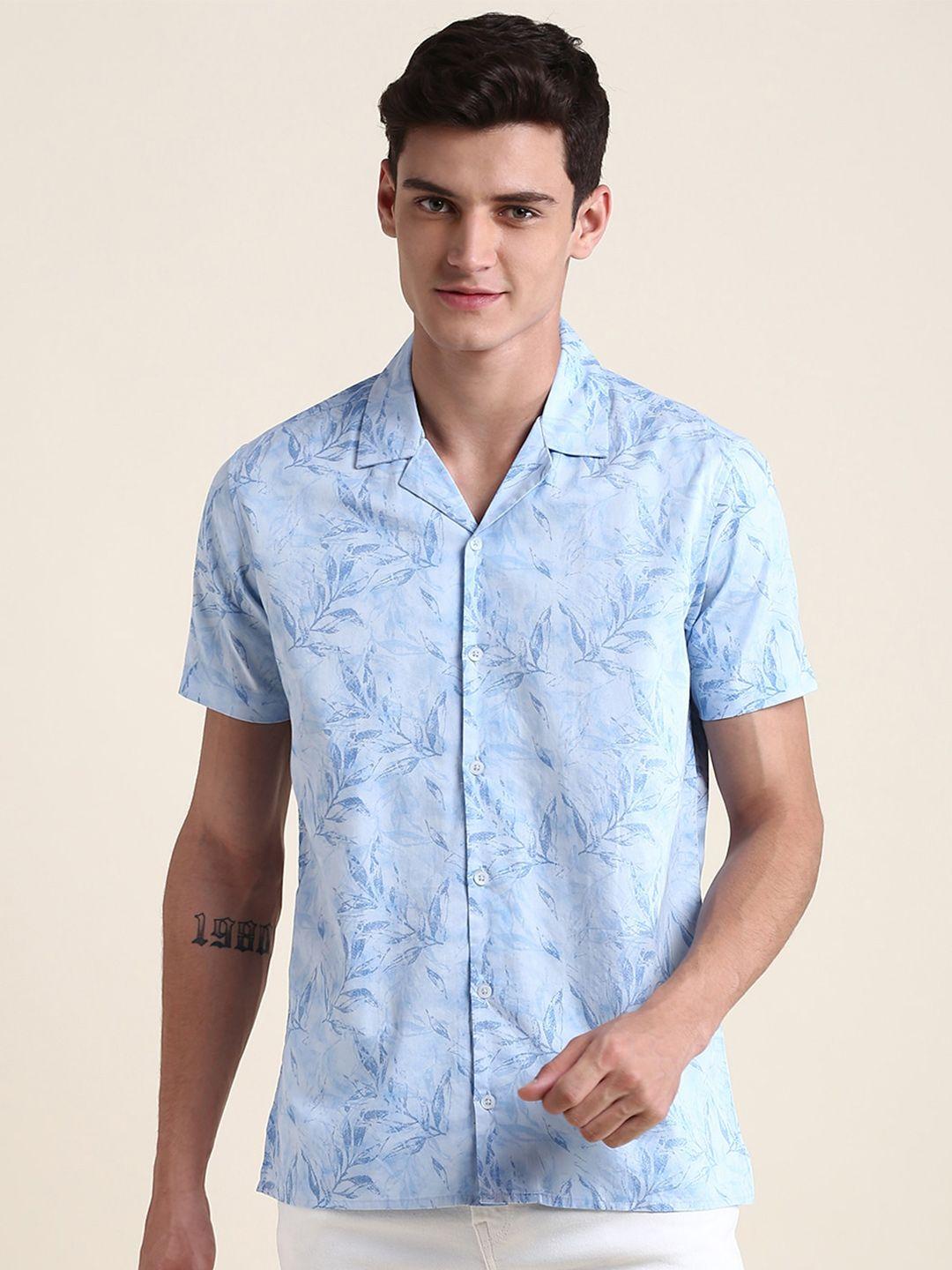 dennis lingo tropical printed pure cotton casual shirt