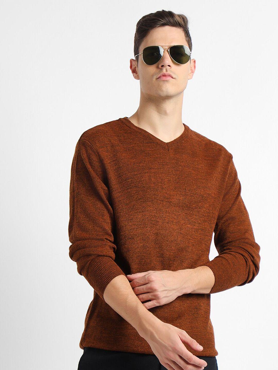 dennis lingo v-neck long sleeves acrylic pullover sweater