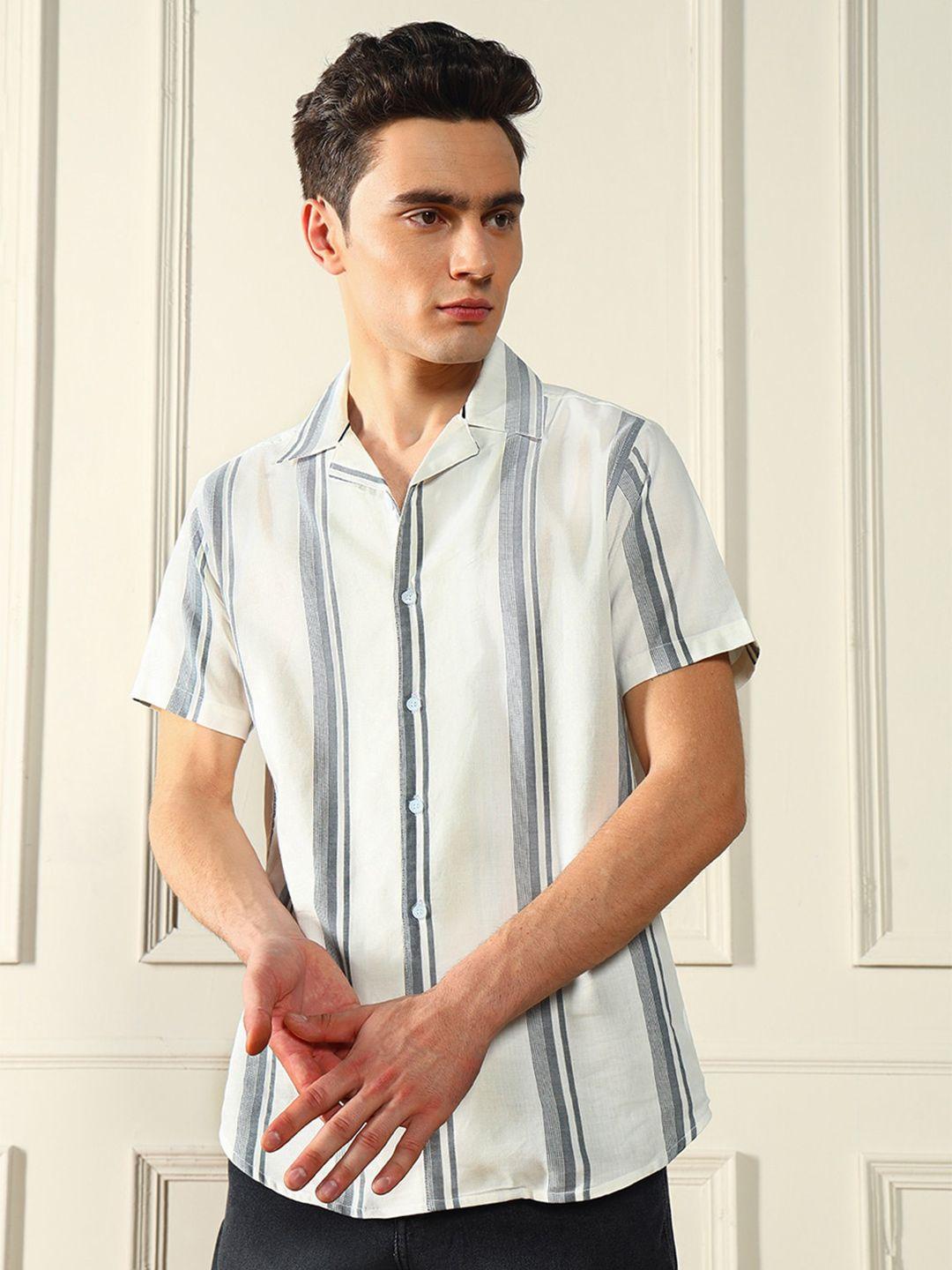 dennis lingo vertical stripes oxford casual shirt