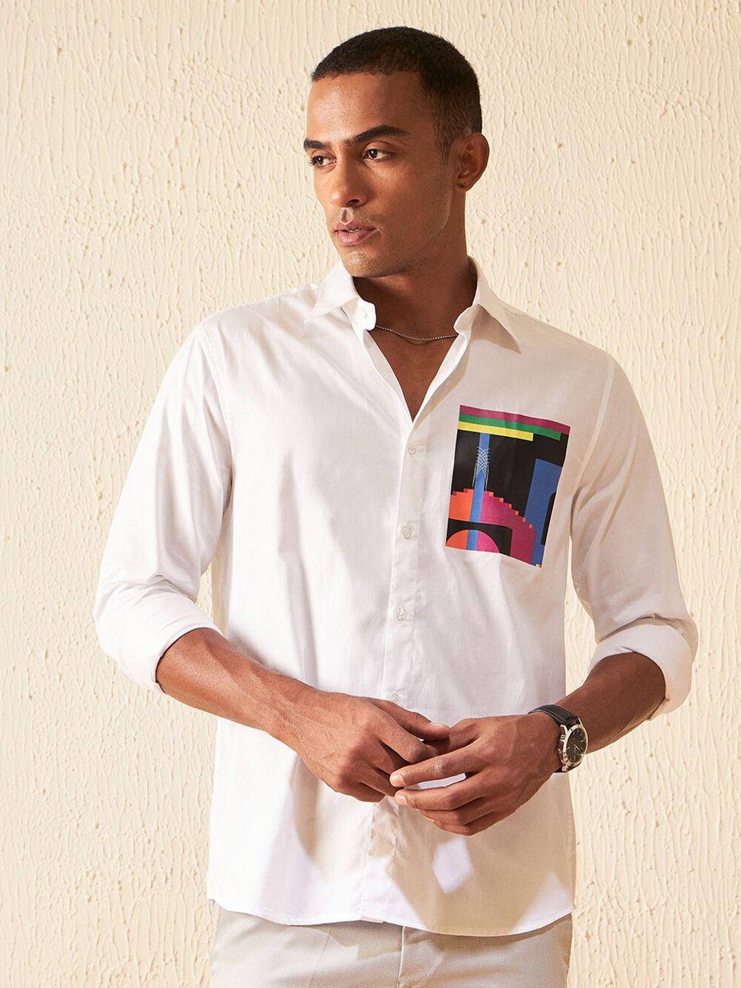 dennison cotton smart slim fit cutaway collar shirt
