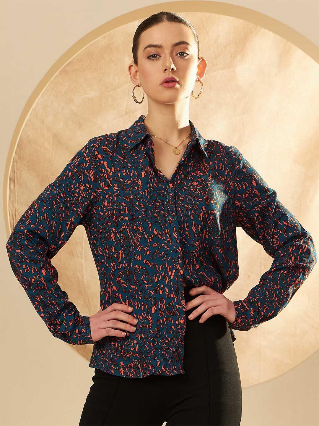 dennison women smart floral opaque printed casual shirt