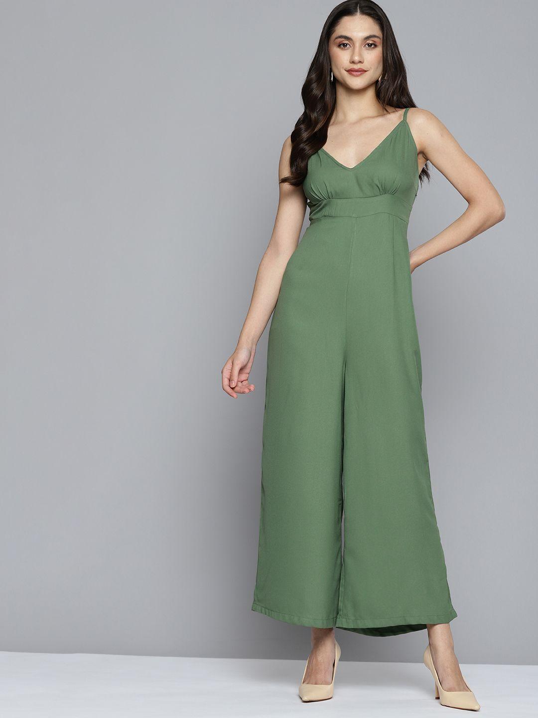 dennison olive green basic jumpsuit