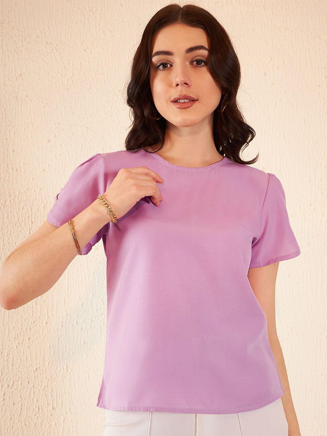 dennison puffed sleeves crepe top