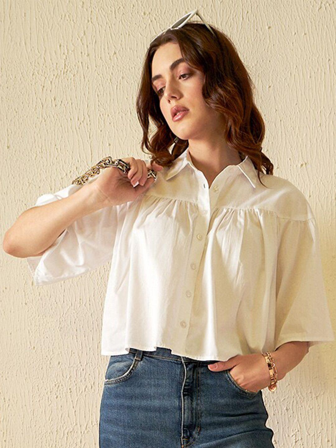 dennison puffed sleeves shirt style top