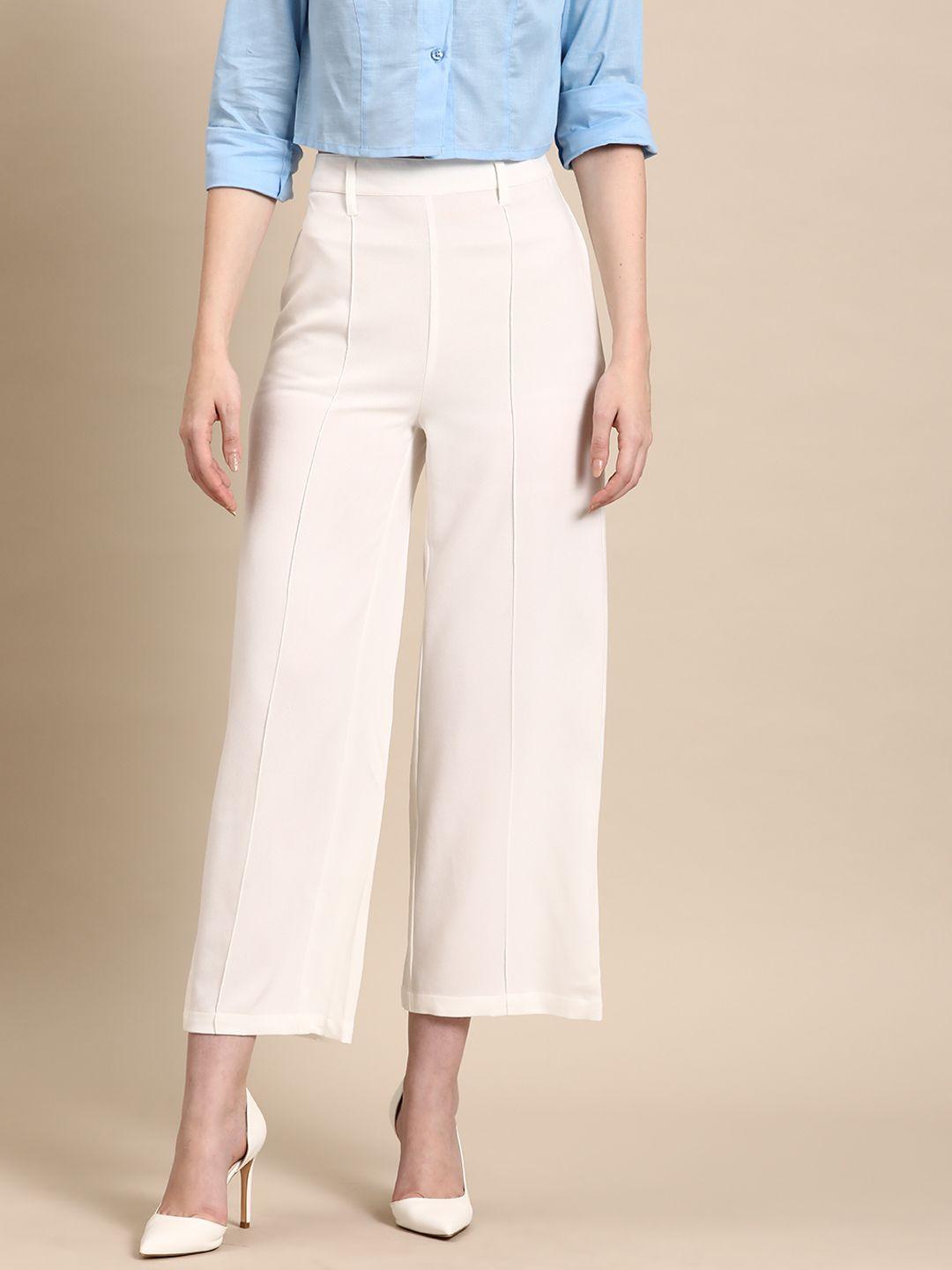 dennison smart high-rise relaxed fit pleated trousers