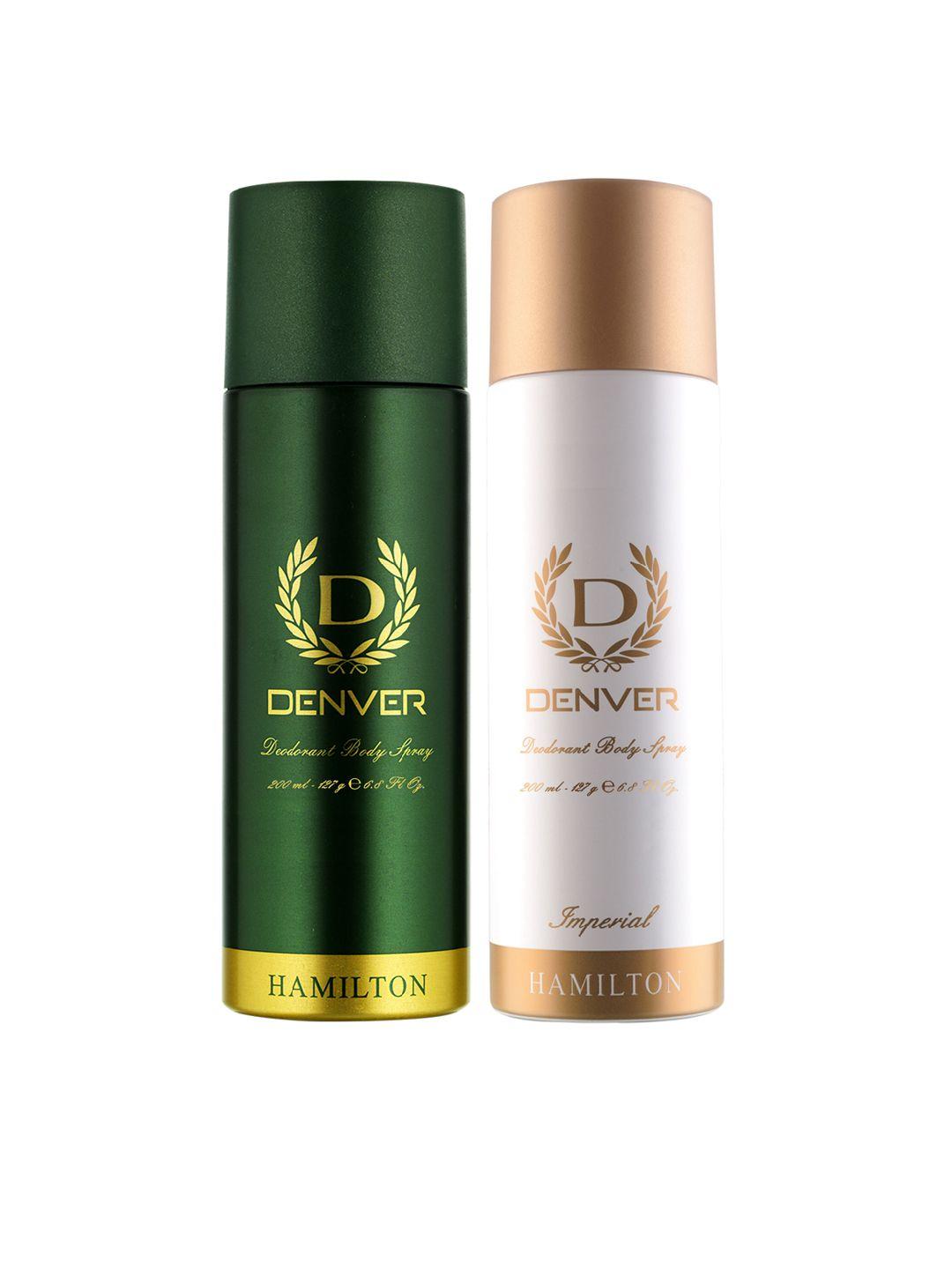 denver men set of 2 deodorant body sprays - hamilton & imperial - 200ml each