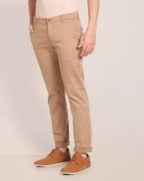 denver slim fit flat-front chinos