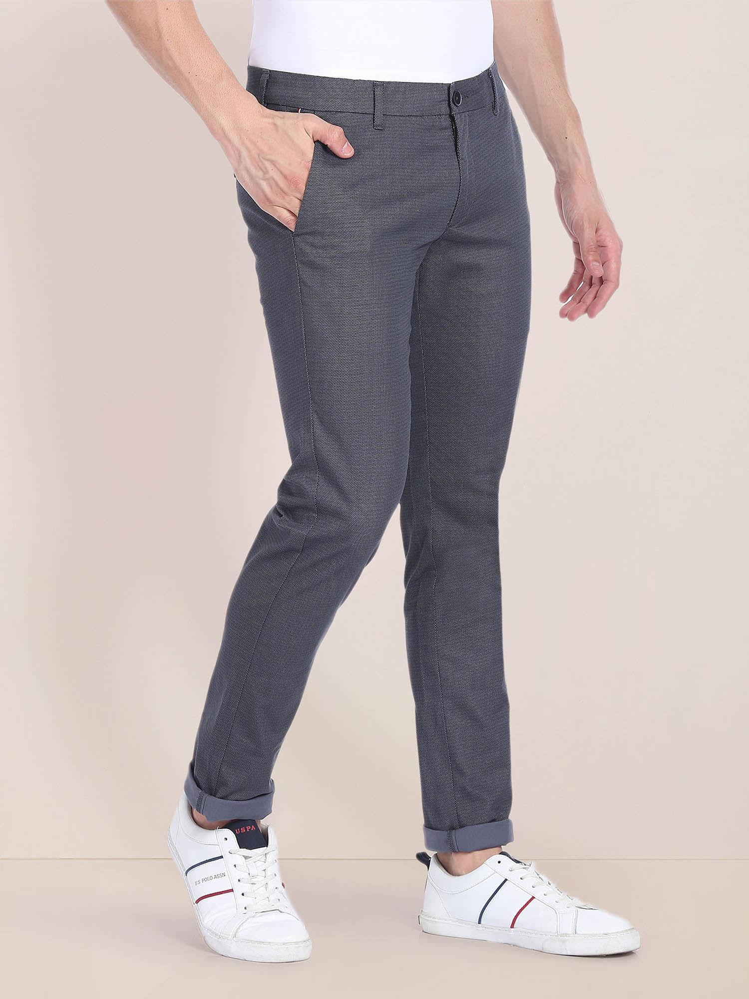 denver slim fit geometric print chinos