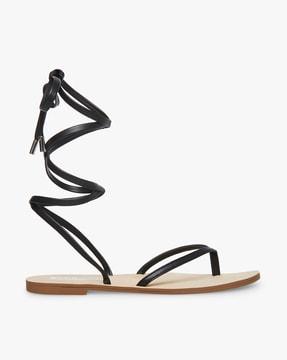 denzelle thong-strap flat sandals with tie-up