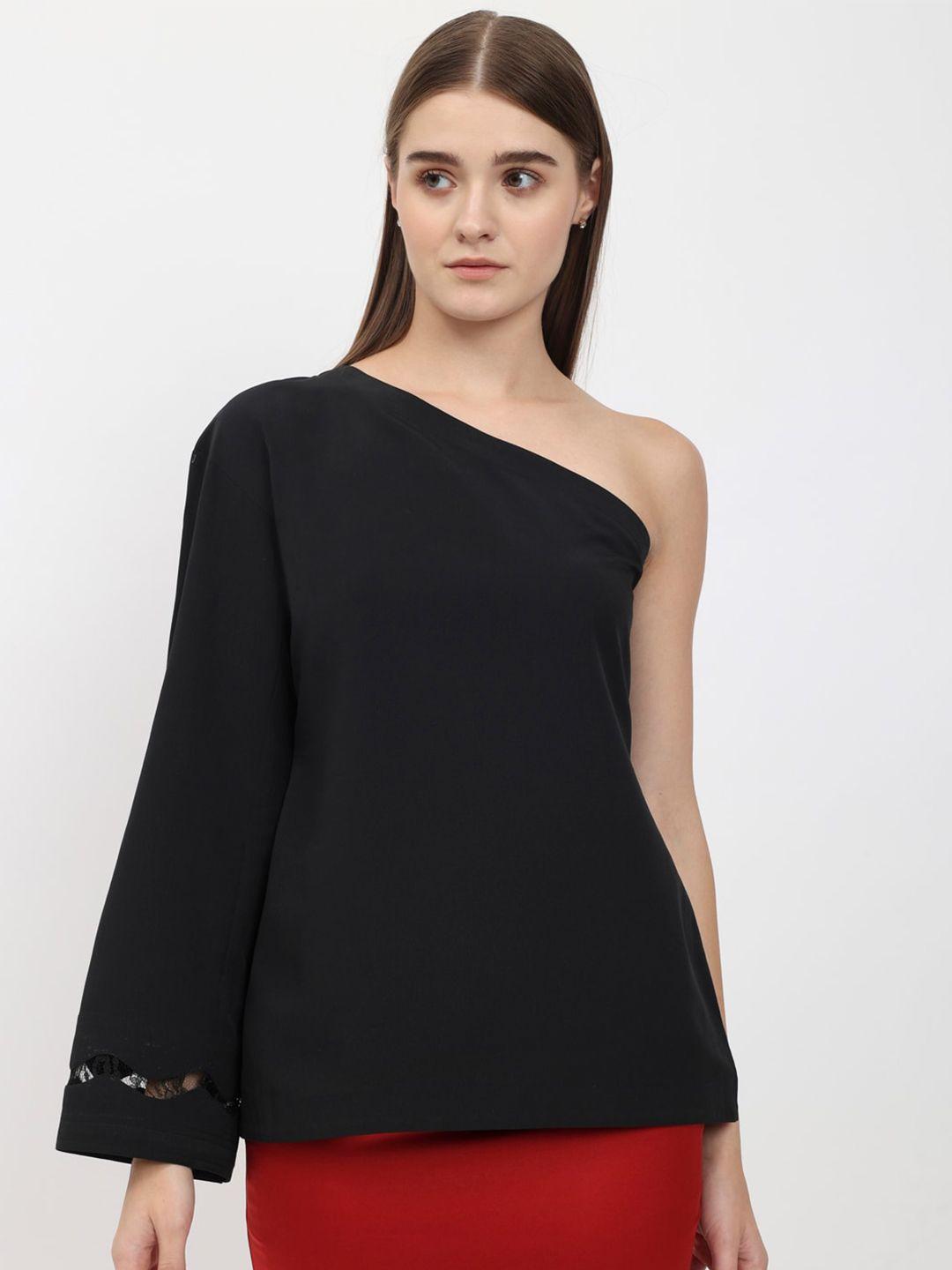 depano one shoulder flared sleeve top