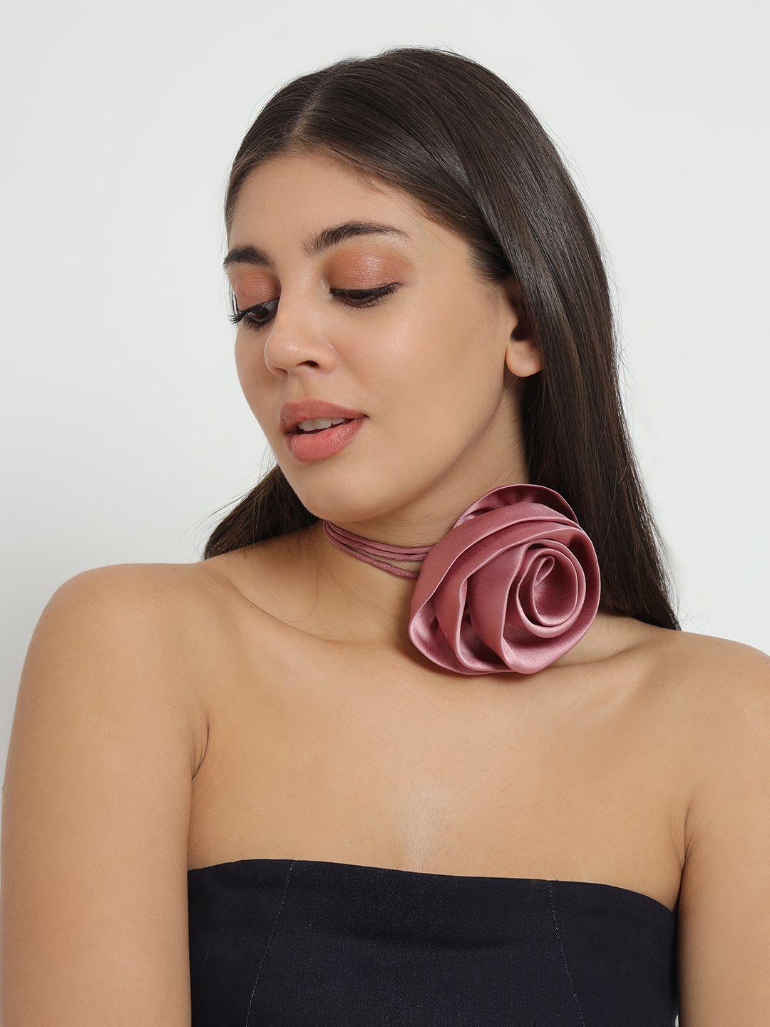 depano statement satin flower chokers