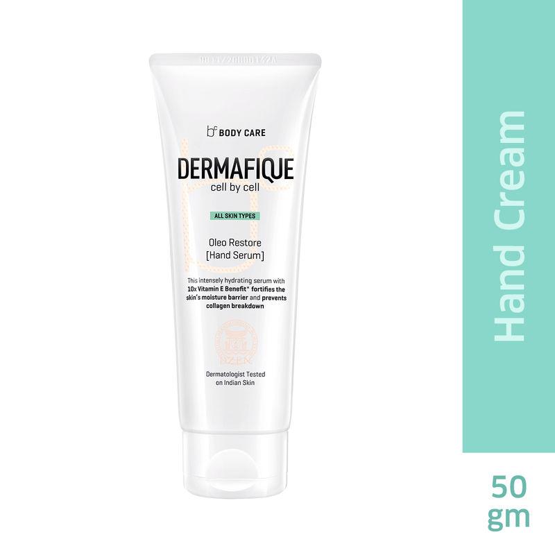 dermafique oleo restore hand serum, 10x vitamin e, non-sticky hydration for soft nourished skin