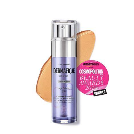 dermafique bb cream with age defying properties - for all skin types - made with rare swiss apple extracts- visible results in just 2 weeks- dermatologist tested