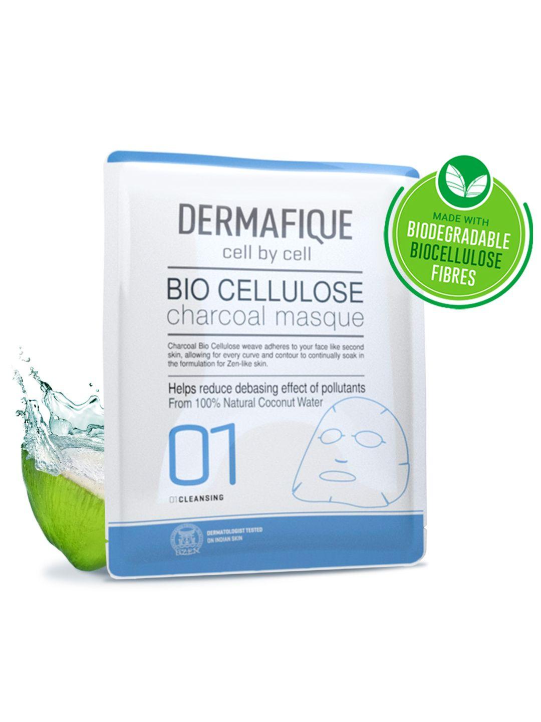 dermafique bio cellulose charcoal face serum sheet masque 55g