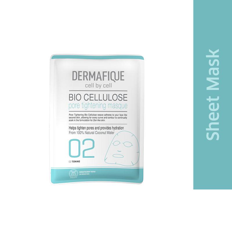 dermafique bio cellulose pore tightening face serum sheet mask with hyaluronic acid, plant extracts