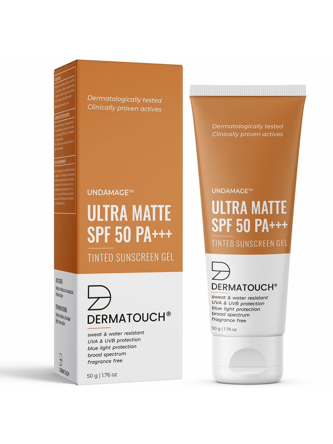 dermatouch undamage water & sweat resistant ultra matte tinted sunscreen spf 50 pa+++