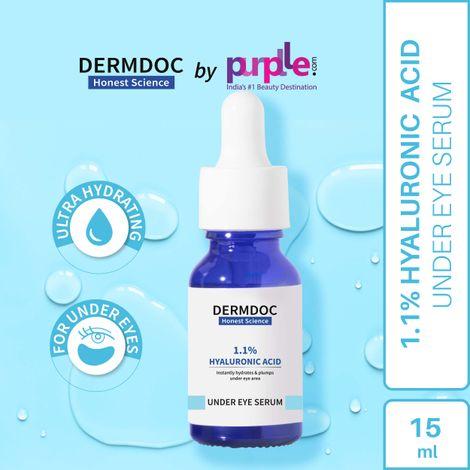dermdoc by purplle 1.1% hyaluronic acid under eye serum (15ml) | hydrating serum