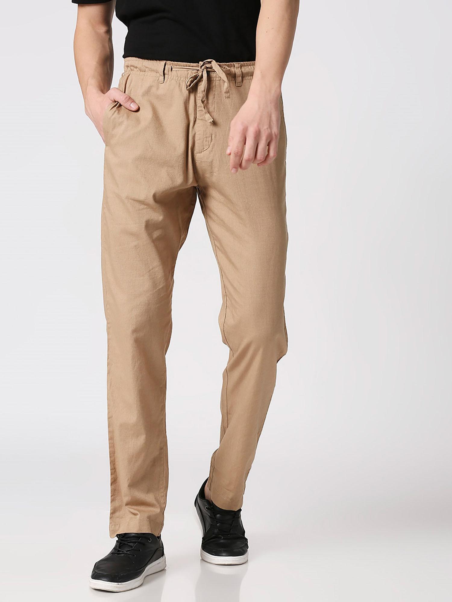 desert beige casual cotton trouser