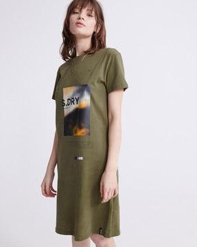 desert graphic print cotton t-shirt dress