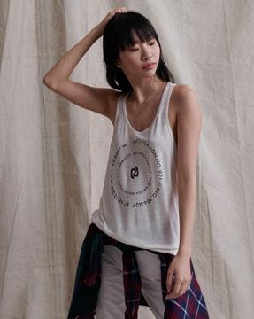 desert typographic print tank top