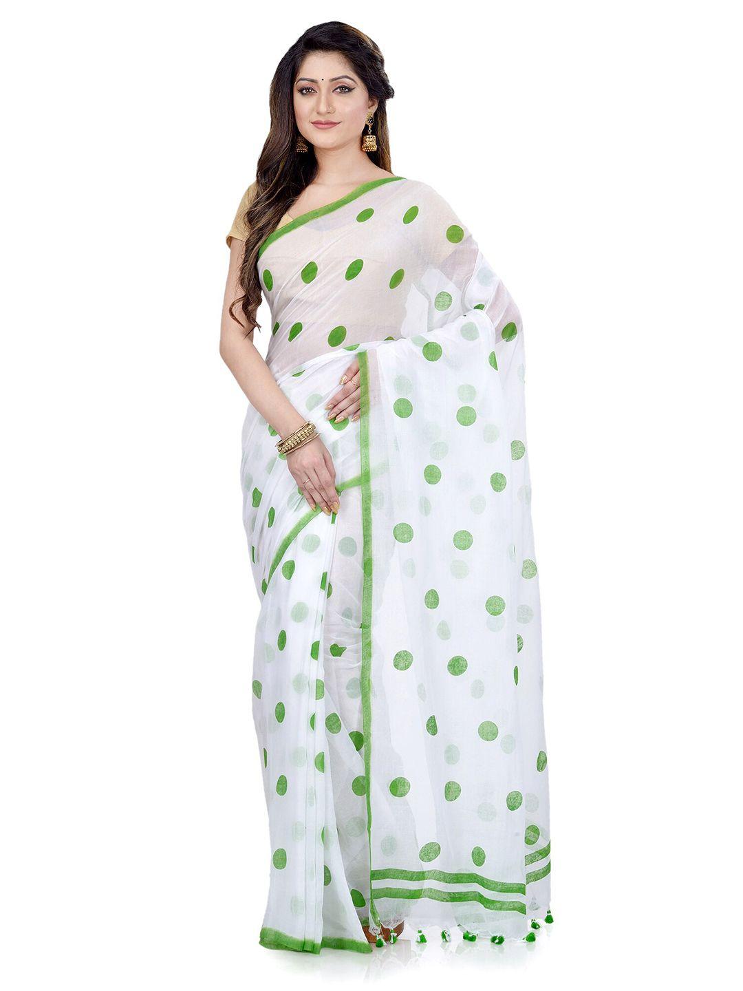 desh bidesh geometric printed pure cotton taant saree