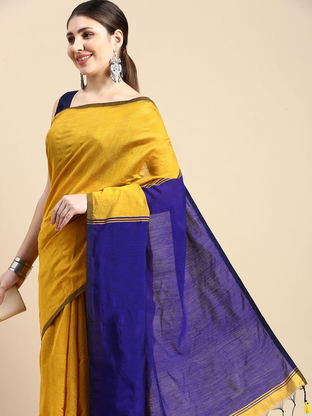 desh bidesh ghicha cotton colourblocked saree