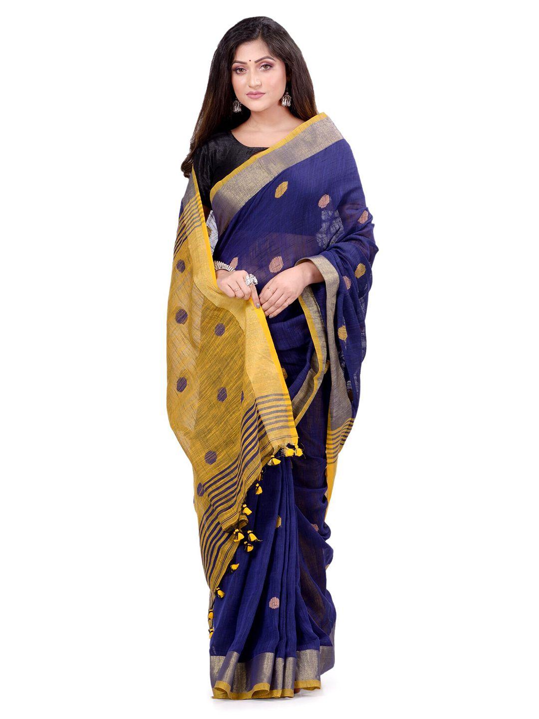 desh bidesh woven design pure cotton traditional khadi saree