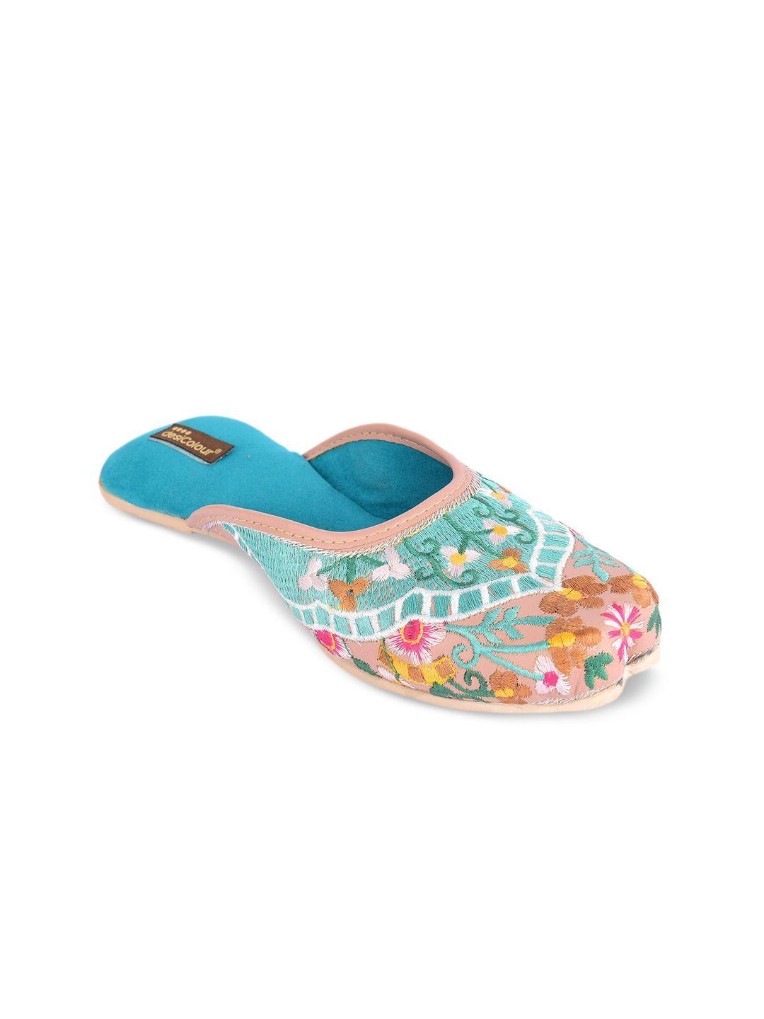 desi colour embroidered ethnic mules flats