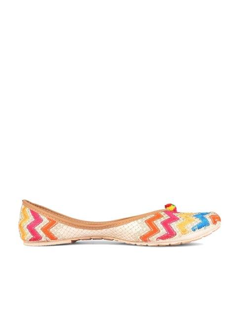 desi colour women's multicoloured ethnic juttis