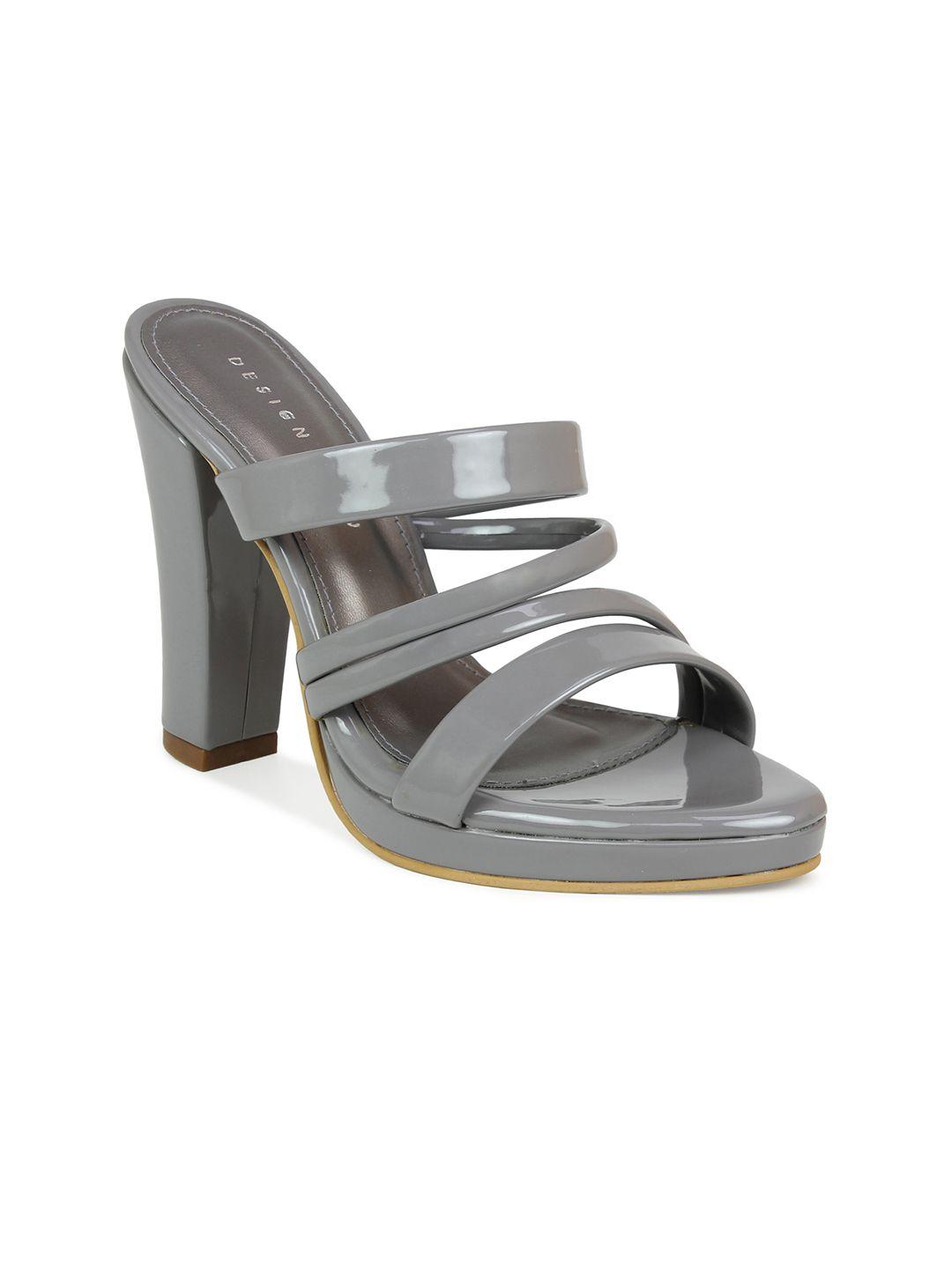 design crew grey textured block heels