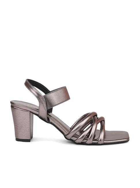 design crew women's pewter ankle strap sandals