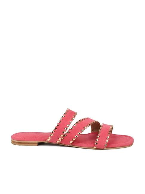 design crew women's pink casual sandals