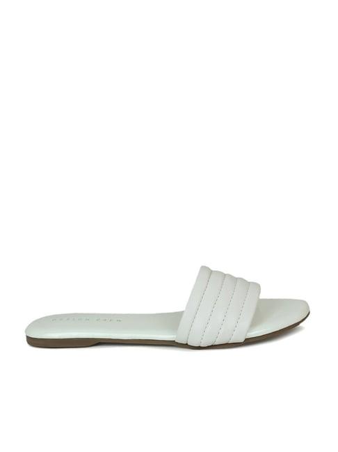 design crew women's white casual sandals