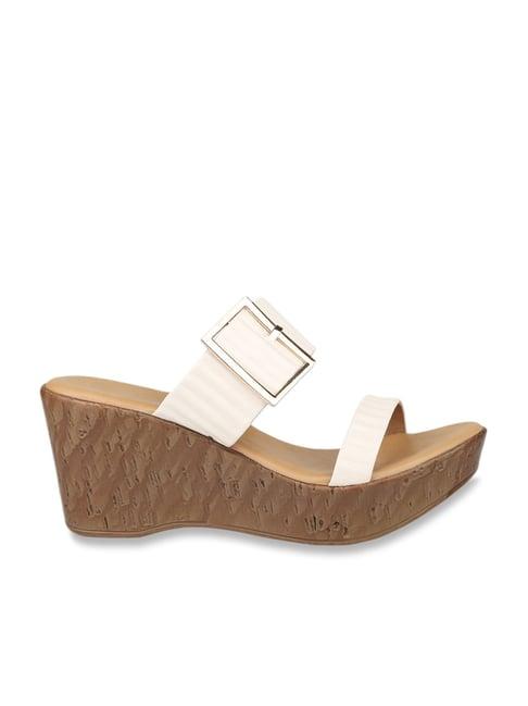 design crew women's white casual wedges