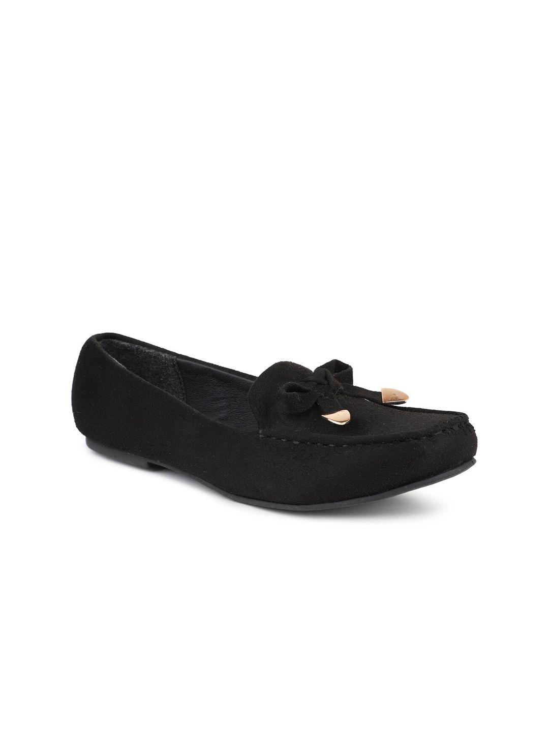 design crew women black square toe loafers