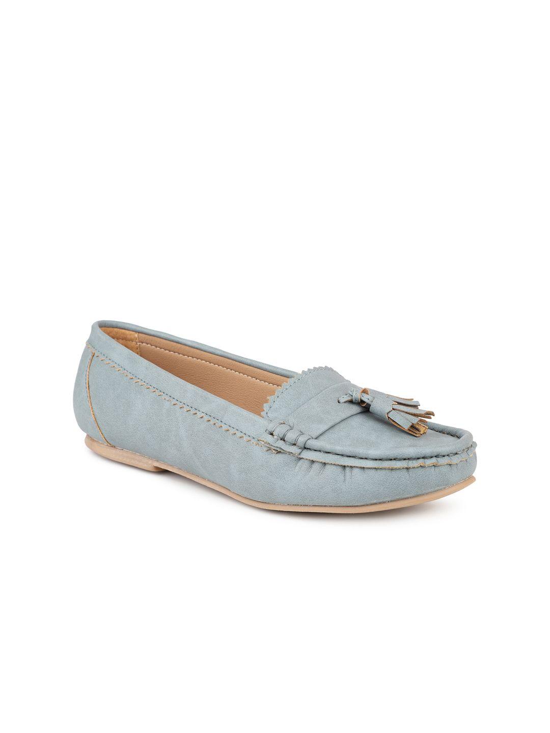 design crew women blue tassel loafers