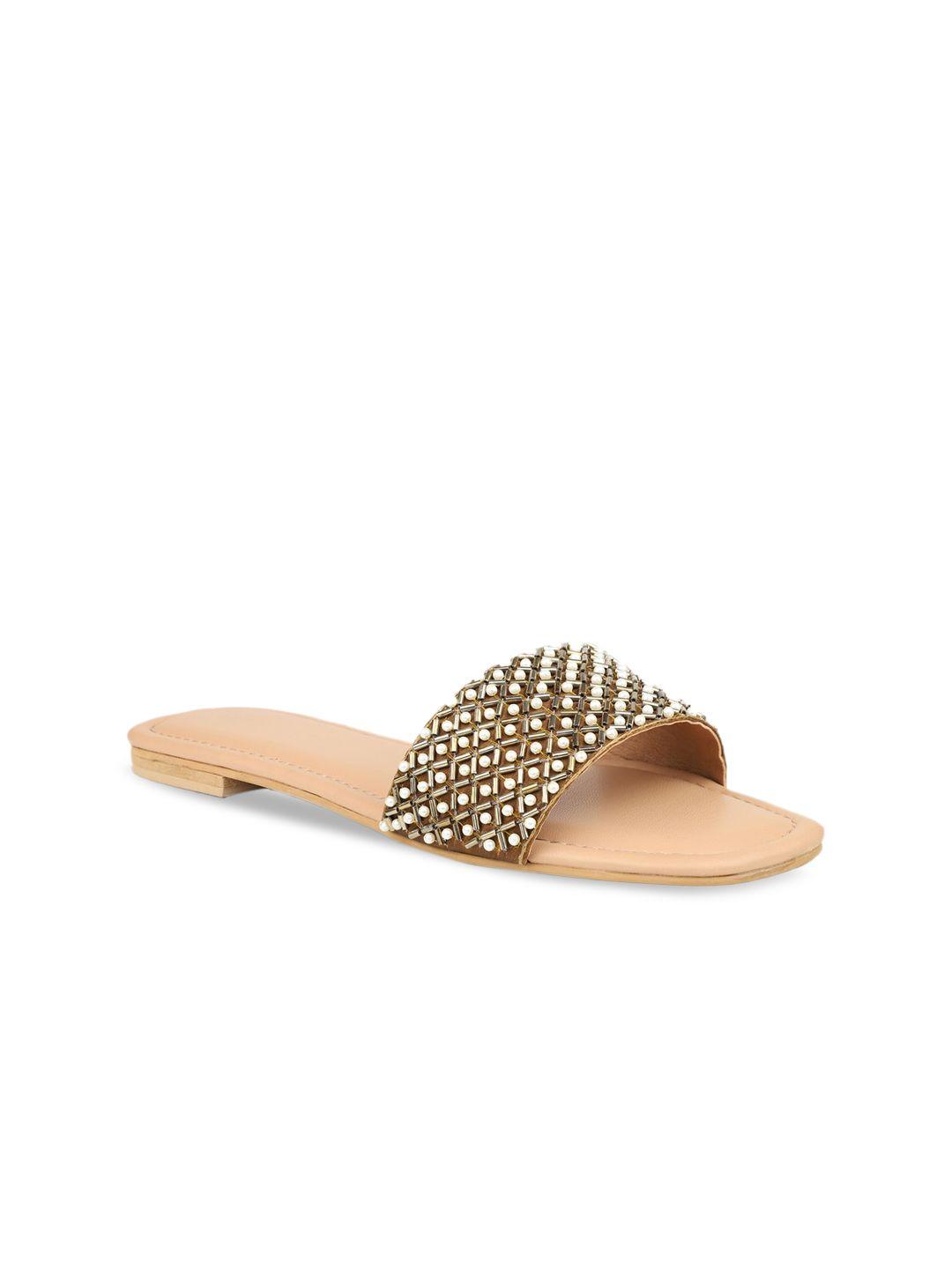 design crew women embellished open toe flats