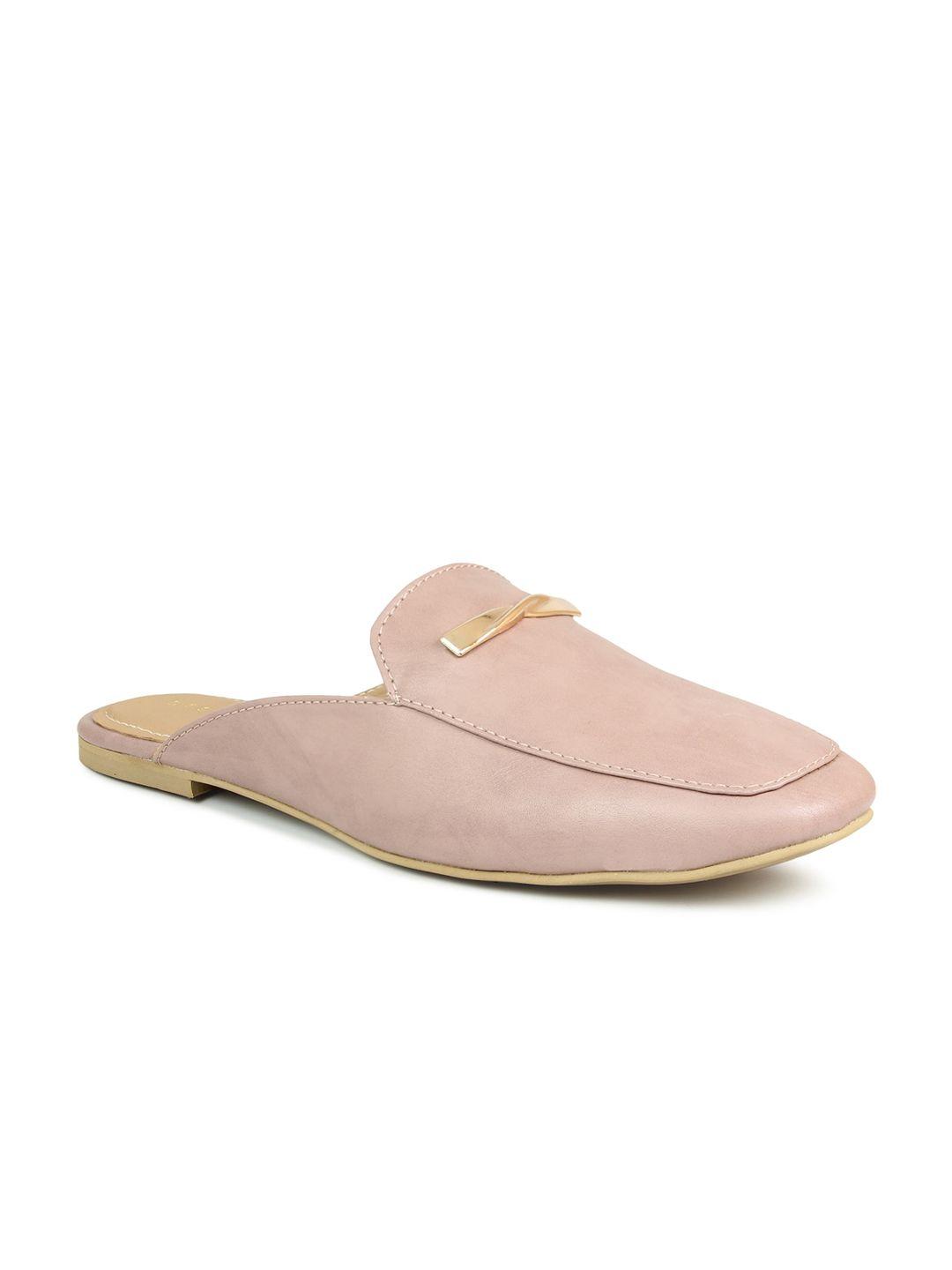 design crew women pink embellished mules