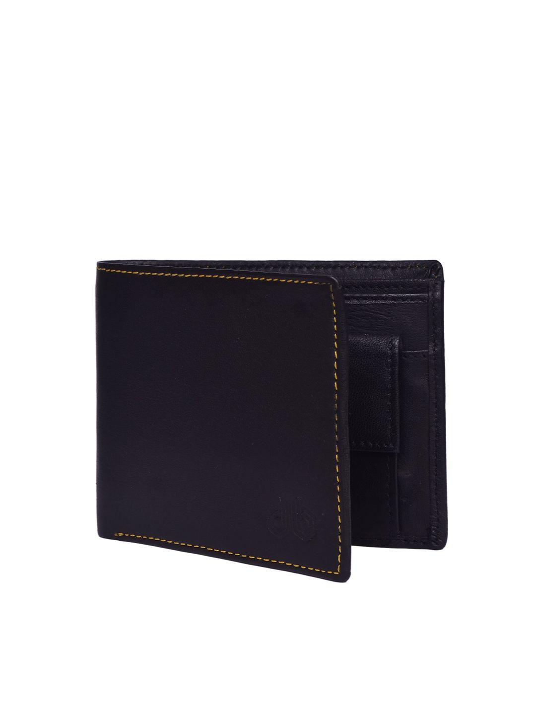 designer bugs men black leather two fold wallet