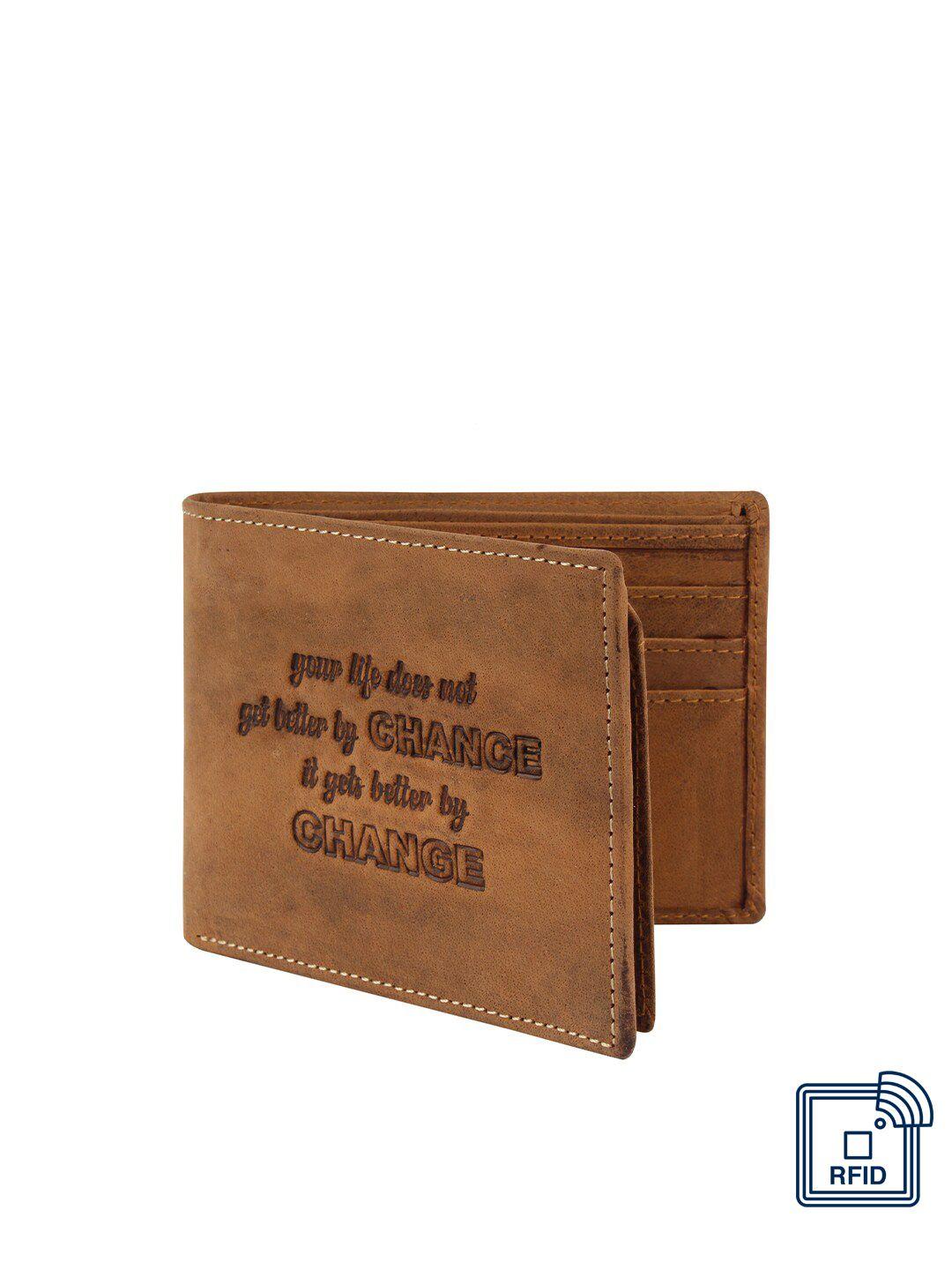 designer bugs men brown leather two fold wallet