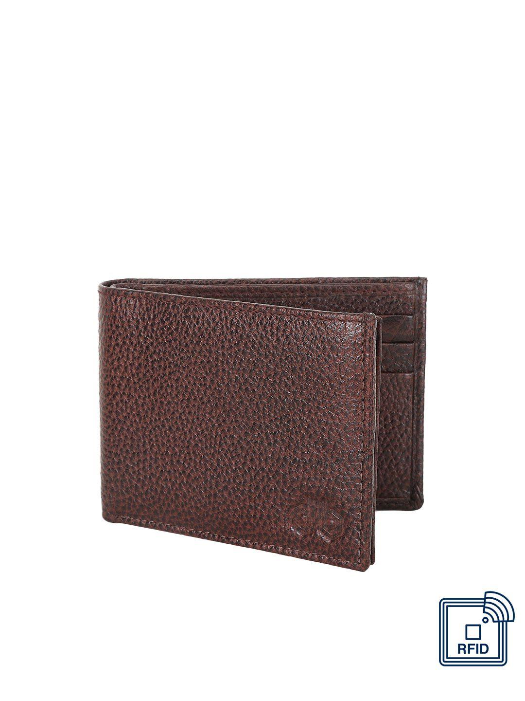 designer bugs men brown textured leather two fold wallet